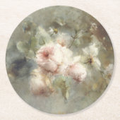 ヴィンテージ絵画フローラ ラウンドペーパーコースター (正面)