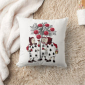 ヴィンテージ絵画レッドバラ クッション (ブランケット)