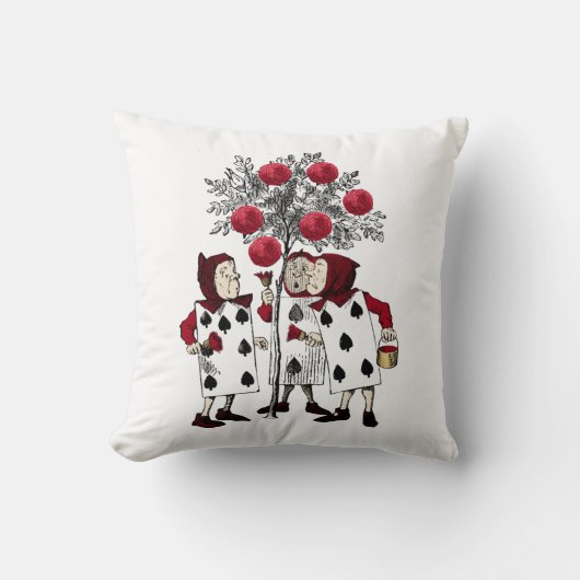 ヴィンテージ絵画レッドバラ クッション (正面)