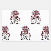 ヴィンテージ絵画レッドバラ ラッピングペーパーシート (正面)