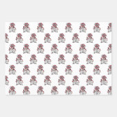 ヴィンテージ絵画レッドバラ ラッピングペーパーシート (正面3)