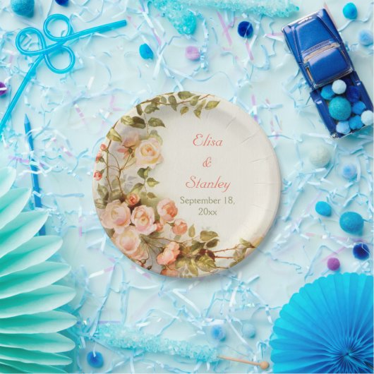 ヴィンテージ絵画ロマンバラ結婚ズ ペーパープレート (パーティー)