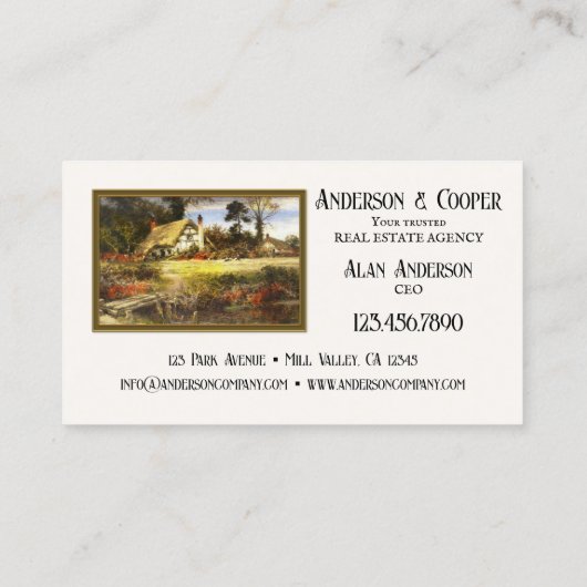 ヴィンテージ絵画国実在財産の名刺 名刺 (裏面)