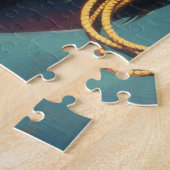 ヴィンテージ絵画女性のカーボーイ ジグソーパズル (側面)