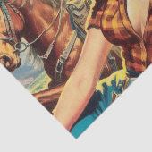 ヴィンテージ絵画女性のカーボーイ 薄葉紙 (詳細)