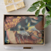 ヴィンテージ絵画女性のカーボーイ 薄葉紙 (ギフト)