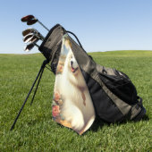 ヴィンテージ絵画犬 ゴルフタオル (グリーン)