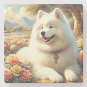 ヴィンテージ絵画犬 ストーンコースター