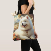 ヴィンテージ絵画犬 トートバッグ (クローズアップ)