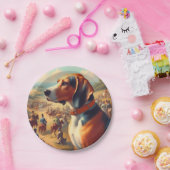 ヴィンテージ絵画犬 ペーパープレート (パーティー)