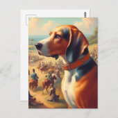 ヴィンテージ絵画犬 ポストカード (正面/裏面)
