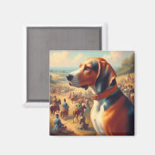 ヴィンテージ絵画犬 マグネット (正面/裏面)