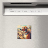 ヴィンテージ絵画犬 マグネット (インサイチュ (食洗機))