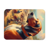 ヴィンテージ絵画犬 マグネット (横)