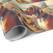 ヴィンテージ絵画犬 ラッピングペーパー (ロールコーナー)