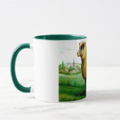 ヴィンテージ絵画羊の子羊の牧草地 マグカップ (左)