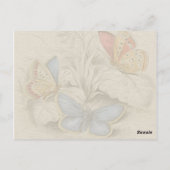 ヴィンテージ絵画蝶の赤い蝶 ポストカード (裏面)