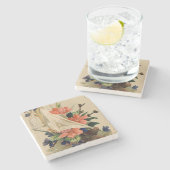 ヴィンテージ絵画 – 帆船の花。 ストーンコースター (横)