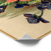 ヴィンテージ絵画 – 帆船の花。 ポスター (角)