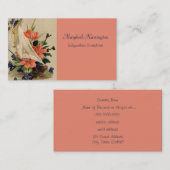 ヴィンテージ絵画 – 帆船の花。 名刺 (正面/裏面)