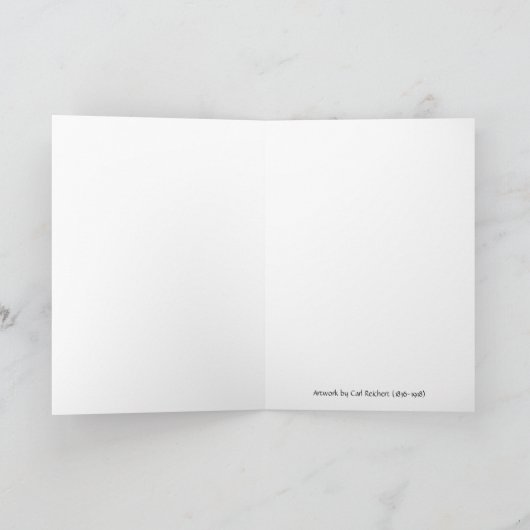 ヴィンテージ絵- 2枚のパグと1枚のコッカトゥー カード (内部)