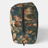 ヴィンテージ絶妙な白と緑豊かなサンゴ赤い花 ドップキット (右)