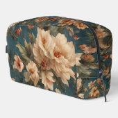 ヴィンテージ絶妙な白と緑豊かなサンゴ赤い花 ドップキット (右コーナー)