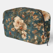 ヴィンテージ絶妙な白と緑豊かなサンゴ赤い花 ドップキット (右コーナー)