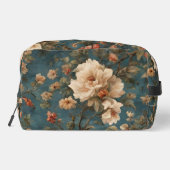 ヴィンテージ絶妙な白と緑豊かなサンゴ赤い花 ドップキット (裏面)