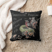 ヴィンテージ絶妙な香水エフエマアドwith birds クッション (ブランケット)