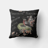 ヴィンテージ絶妙な香水エフエマアドwith birds クッション (裏面)