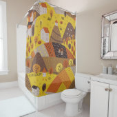 ヴィンテージ継ぎ目のない秋の村の風土 シャワーカーテン (インサイチュ)