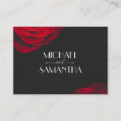 ヴィンテージ緋色バラ花弁結婚花 エンクロージャーカード (裏面)