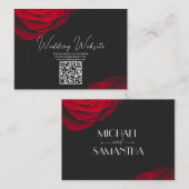 ヴィンテージ緋色バラ花弁結婚花 エンクロージャーカード (正面/裏面)