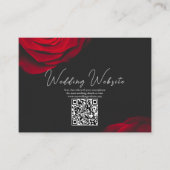 ヴィンテージ緋色バラ花弁結婚花 エンクロージャーカード (正面)