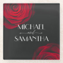 ヴィンテージ緋色バラ花弁結婚花