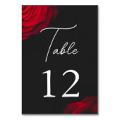 ヴィンテージ緋色バラ花弁結婚花 テーブルナンバー (裏面)