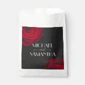 ヴィンテージ緋色バラ花弁結婚花 フェイバーバッグ (正面)