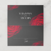 ヴィンテージ緋色バラ花弁結婚花 プレイスカード (外部開封)