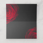 ヴィンテージ緋色バラ花弁結婚花 プレイスカード (内部開封)