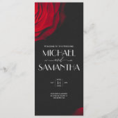 ヴィンテージ緋色バラ花弁結婚花 メニュー (正面)