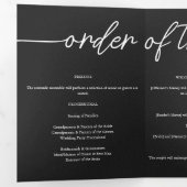 ヴィンテージ緋色バラ花弁結婚花 三つ折りプログラム (内部最初)