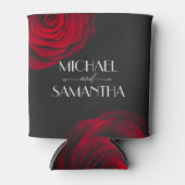 ヴィンテージ緋色バラ花弁結婚花 缶クーラー (正面)