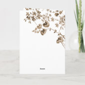 ヴィンテージ緋色フローラハッピーナースデー カード (裏面)