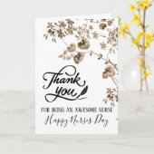 ヴィンテージ緋色フローラハッピーナースデー カード (黄色い花)