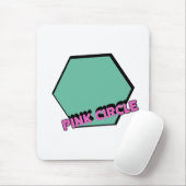 ヴィンテージ緑がかった六角ピンクの円文字 マウスパッド (マウス)