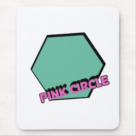 ヴィンテージ緑がかった六角ピンクの円文字 マウスパッド