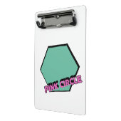 ヴィンテージ緑がかった六角ピンクの円文字 ミニクリップボード (アングル2)