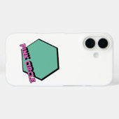 ヴィンテージ緑がかった六角ピンクの円文字 Case-Mate iPhoneケース (裏面 (横))