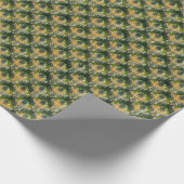 ヴィンテージ緑の白い花パターンSt Patrick ラッピングペーパー (角)